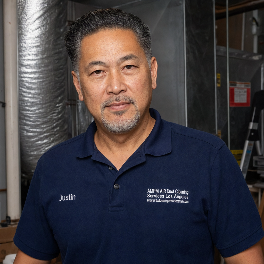 Justin Nguyen, owner of AMPM AIR Duct Cleaning Services Los Angeles